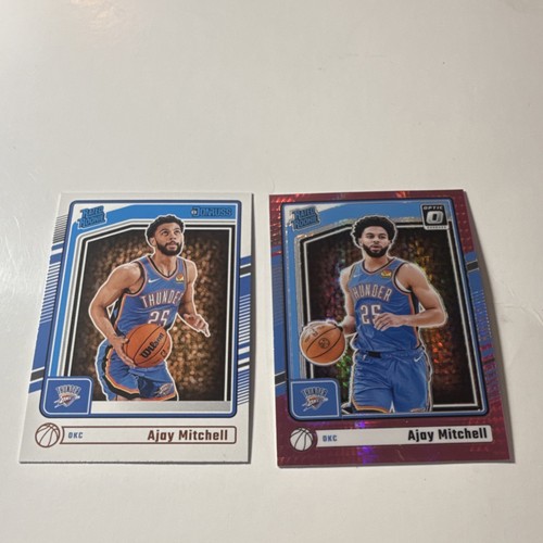 Ajay Mitchell DonRuss/Pink Hyper Optic Rated Rookie Okc NBA 2 Card Lot ...