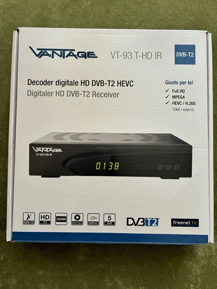 Vantage VT-93T-HD IR HD Receiver für DVB-T2 Empfang