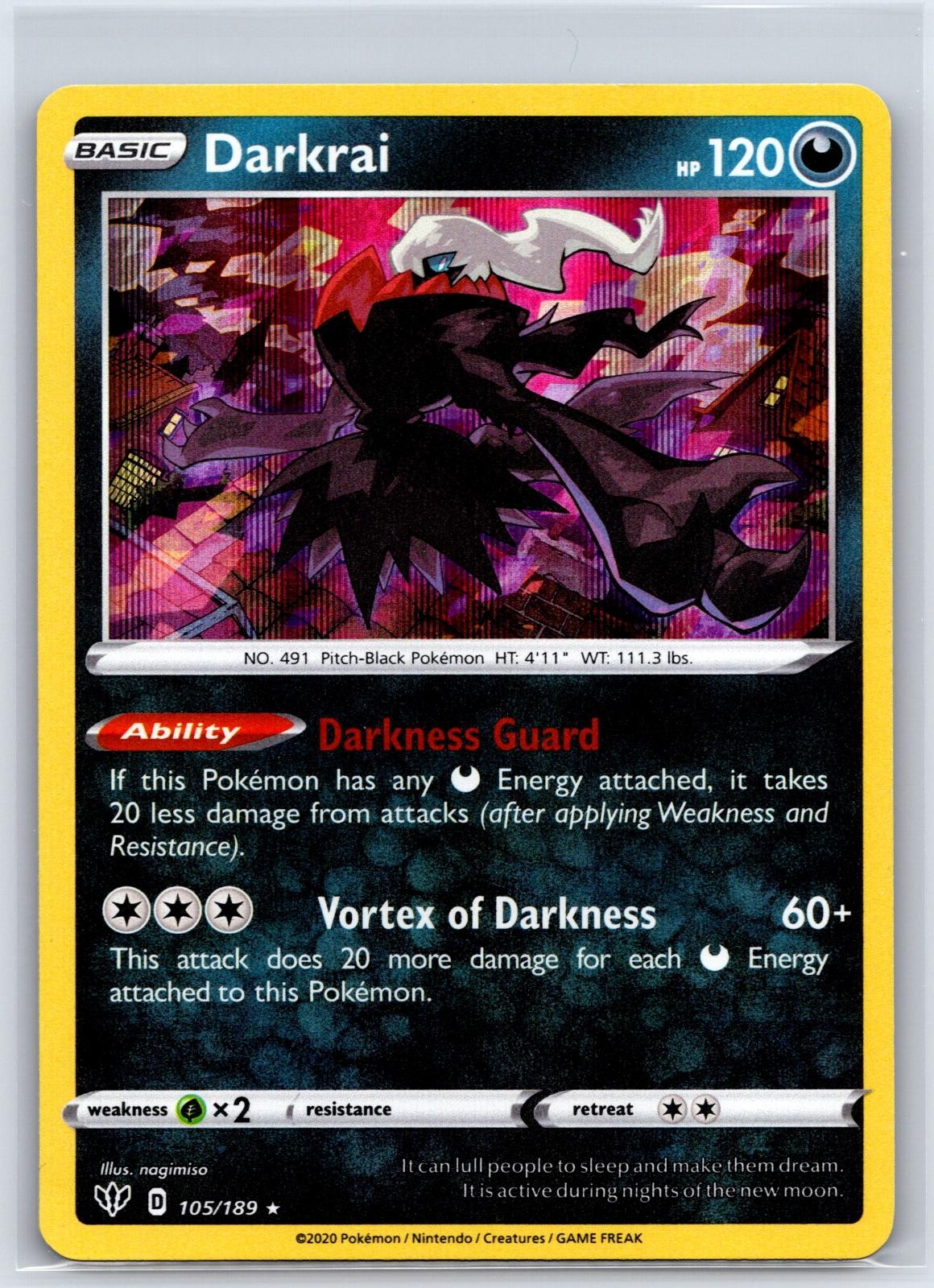 Darkrai 105/189 Holo Rare Darkness Ablaze Pokemon NM/M 604-60