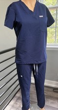 FIGS Technical Collection Women s XXS Navy Blue Scrub Set Top Pants