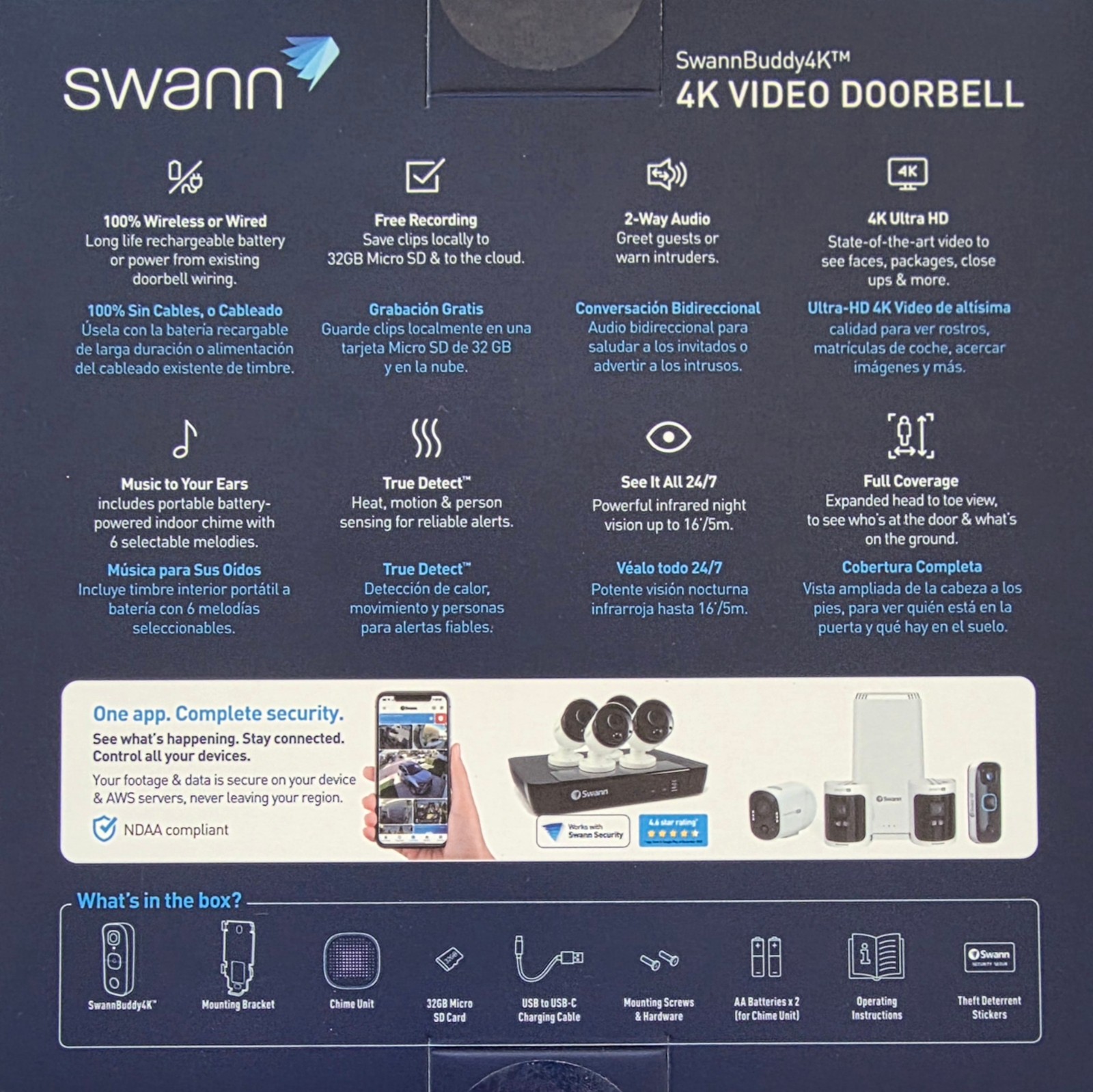Swann 4K Wireless Video Doorbell & Chime | SwannBuddy4K