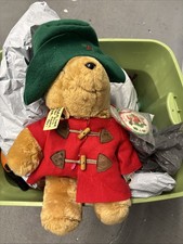 VTG Eden Toys Paddington Bear Plush Red Coat Darkest Peru Tag Stuffed Animal 16  