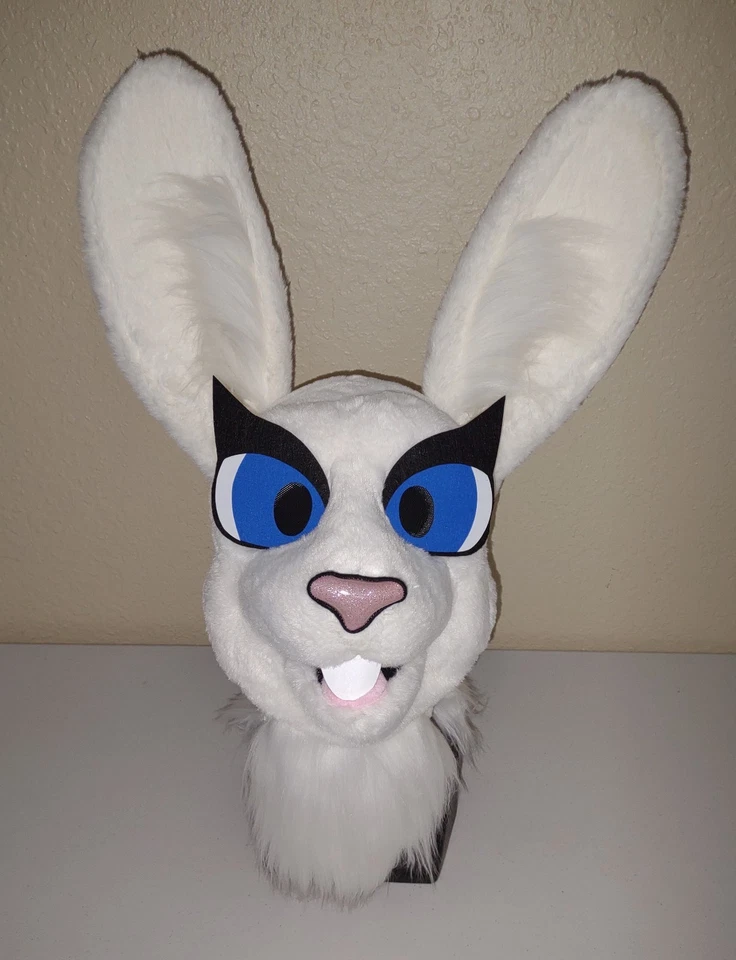 白兔毛皮服部分动物服装吉祥物头尾! — 第 4/4 张图片