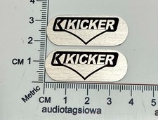 Kicker Speaker Badge Pair Logo Oval Emblem Custom Made Aluminum Automobile