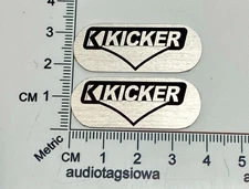 Kicker Speaker Badge Pair Logo Oval Emblem Custom Made Aluminum Automobile