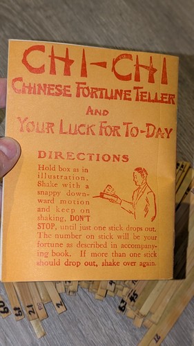 Vintage chinesische Chi Chi Wahrsagen 78 Bambusstäbchen mit Original Glück um 1915 - Bild 11 von 14