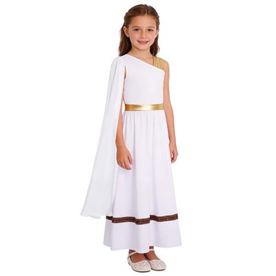 Kids Girls Dress Sleeveless Robes Cosplay Costume Performance Ceremony Birthday