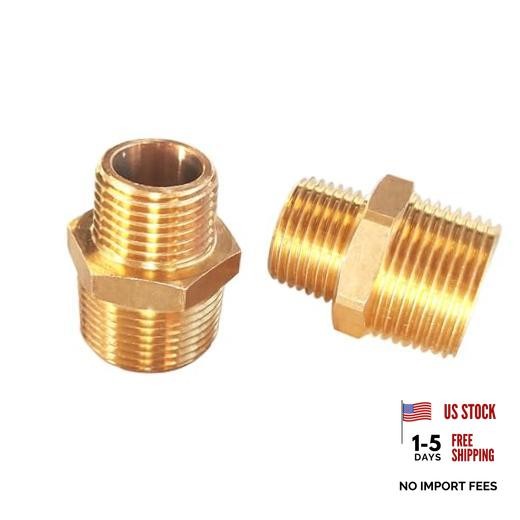 2pcs 3/4" NPT x 1/2" NPT Brass Nipple, 3/4 to 1/2 3/4 NPT x 1/2 NPT ，2pcs