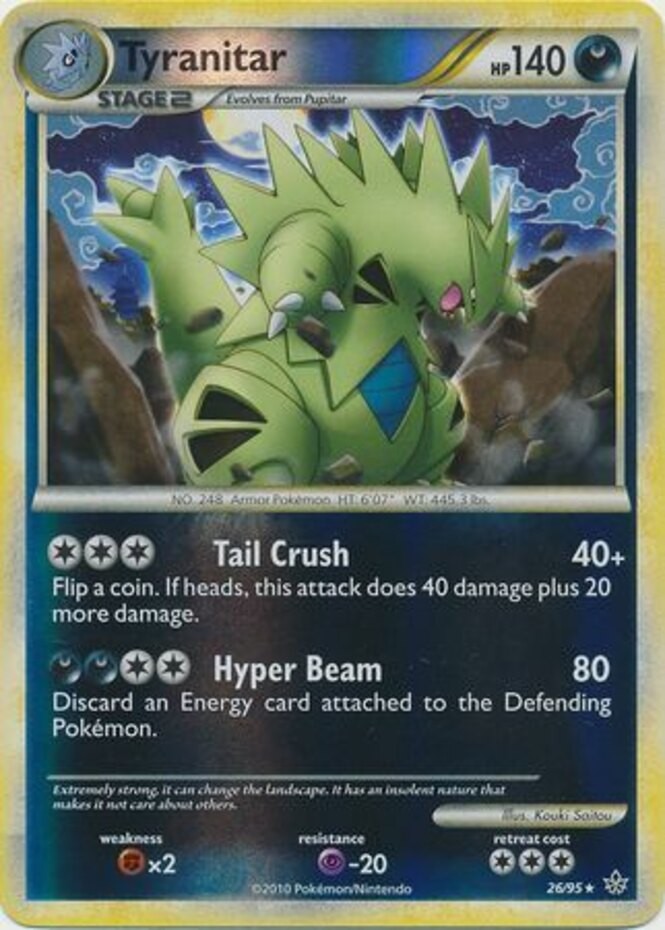 Tyranitar - 26/95 - Rare - Reverse Holo NM, English Pokemon Unleashed