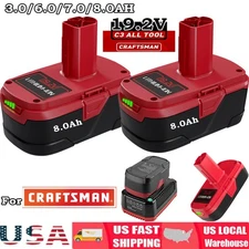 1-2Pack 8.0Ah for Craftsman 19.2V Lithium XCP Battery C3 DieHard 11375 / Charger