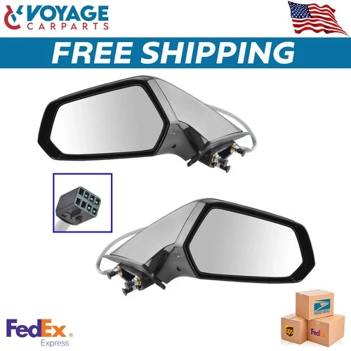 New Brand New Power Heated Mirror Set Left Right Side For 2010-2015 Chevy Camaro