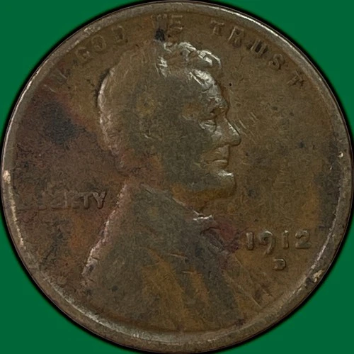 1912-D Lincoln Wheat Cent Very Good VG Coin #37478