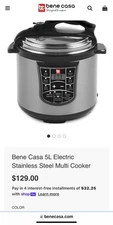 Bene Casa BC-74785 5L Electric Pressure Cooker - Red/Black