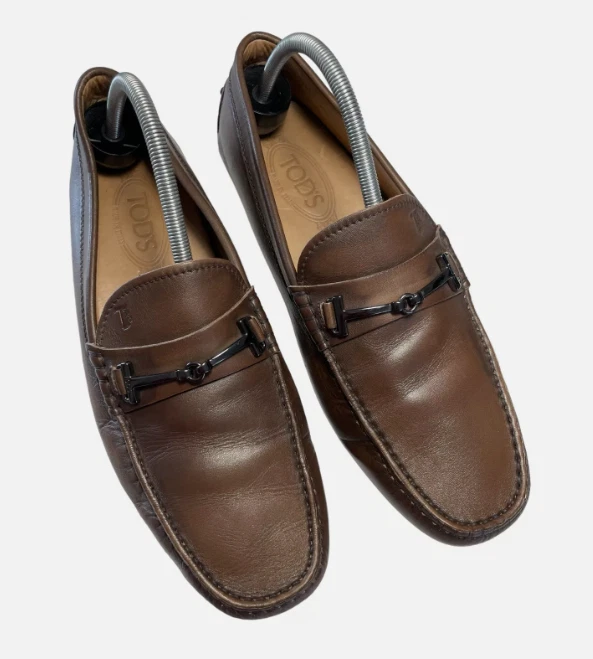 TOD’S Mocassini scarpe da guida Tod's in pelle marrone da uomo UK 7 US 8 EU 41