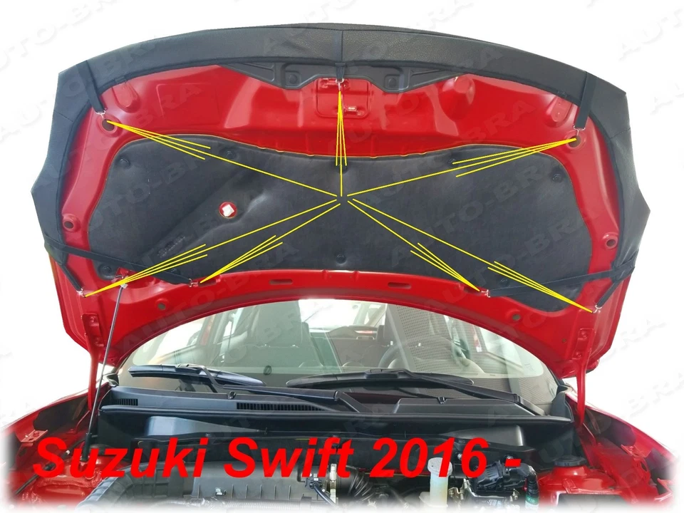 SUJETADOR CAPÓ COCHE ASPECTO CARBONO se adapta a Suzuki Swift desde 2017 MÁSCARA FRONTAL NARIZ Foto 3 de 4