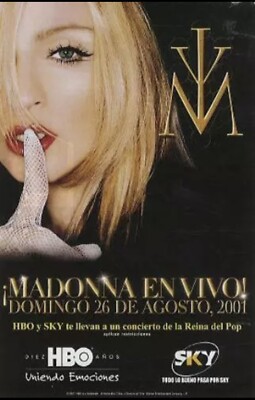VINTAGE 2001 Madonna Drowned World Tour Shirt XL En Vivo Concert