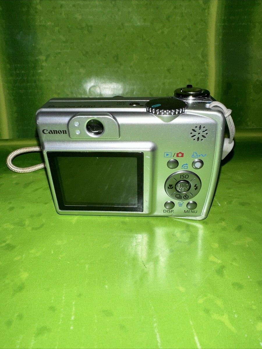 Canon PowerShot A550 7.1MP Digital Camera - Silver Tested Works