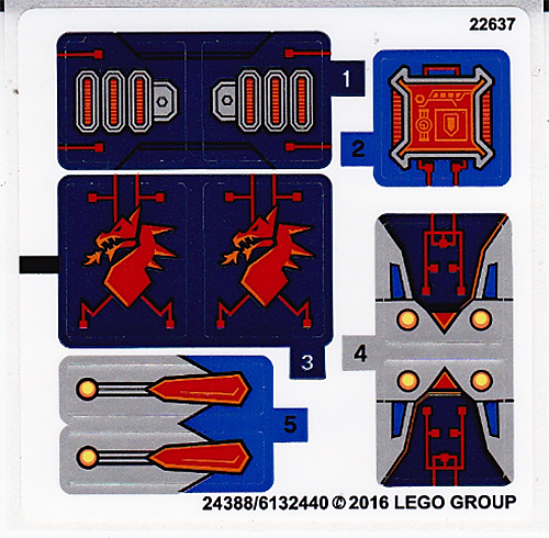 NEW LEGO - Sticker - Nexo Knights - Macy's Thunder Mace - Set 70319 - Picture 1 of 1