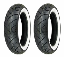 Shinko 150/80-16 & 150/90-15 777 White Wall Tire Set For 96-13 Yamaha Royal Star
