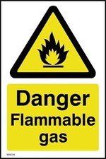 Danger Flammable Gas Sign or Sticker - All Materials & Sizes (MISC95)