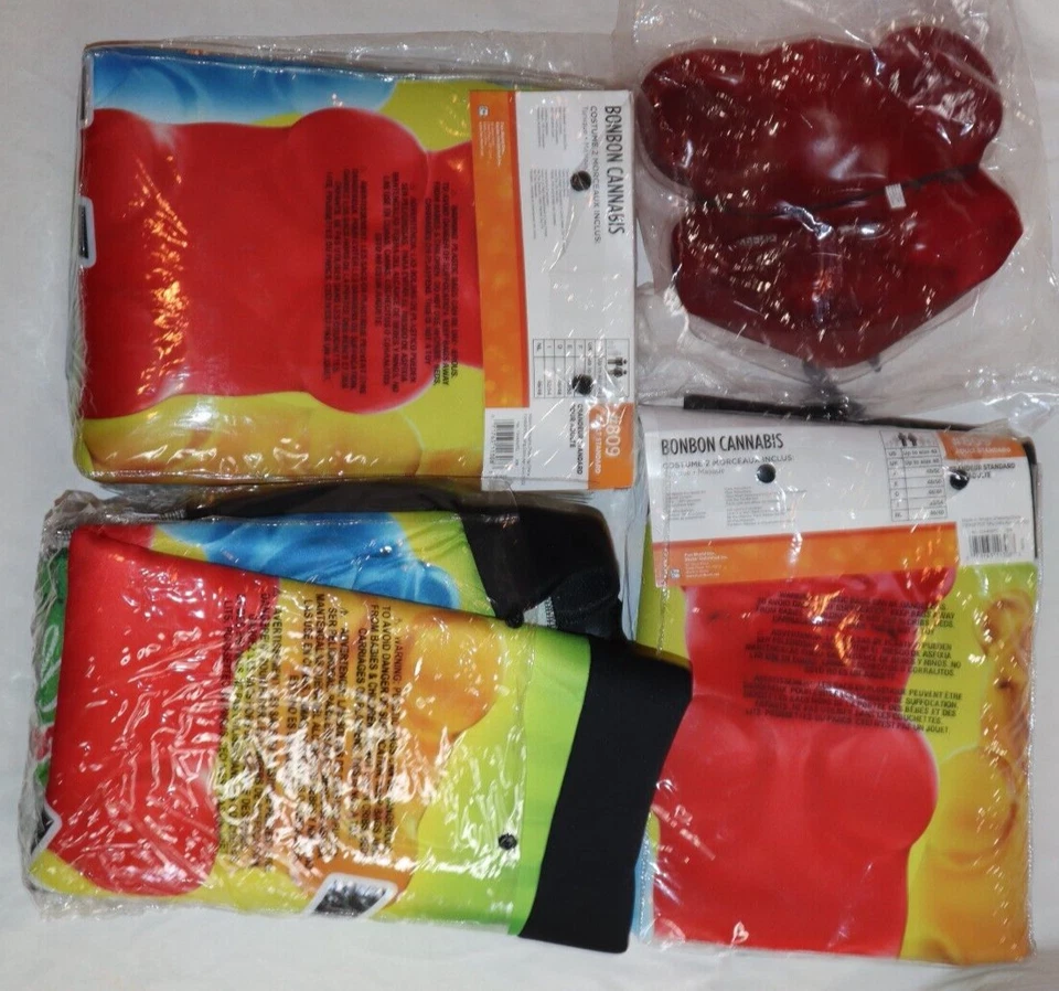 ¡PAQUETE DE DISFRACES CHILL VIBES PARA ADULTOS! (3x) PACKS DULCES GOMITAS 1 NUEVO CON MASCARILLA Foto 2 de 4