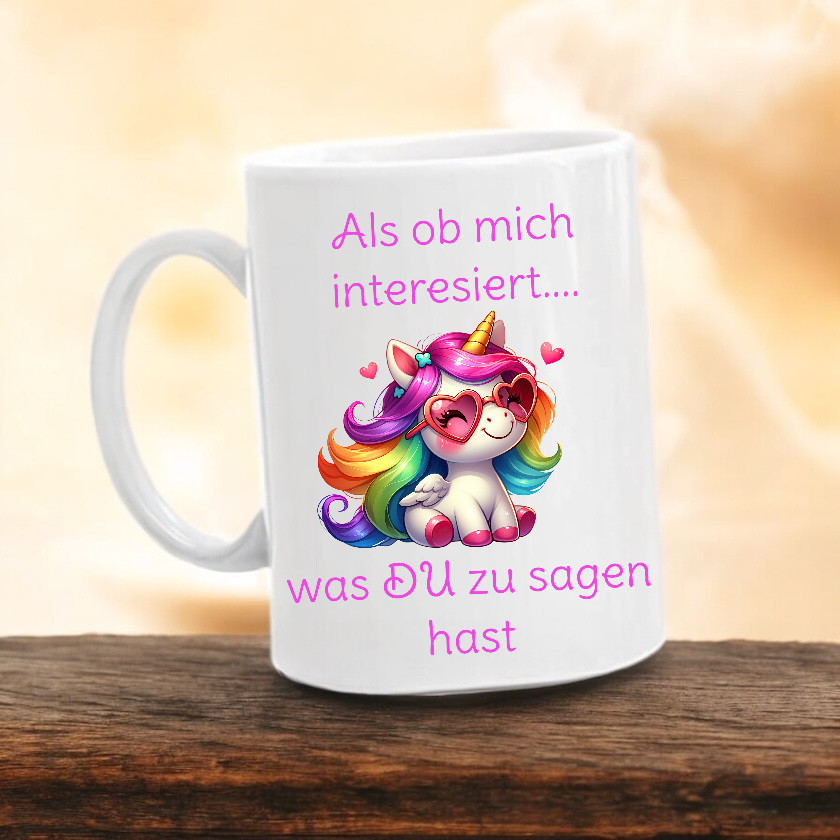 EINHORN TASSE, FOTOTASSE, KAFFEE, TEE, LADY, LUSTIG, SPEZIELL, GESCHENK, SCHÖN