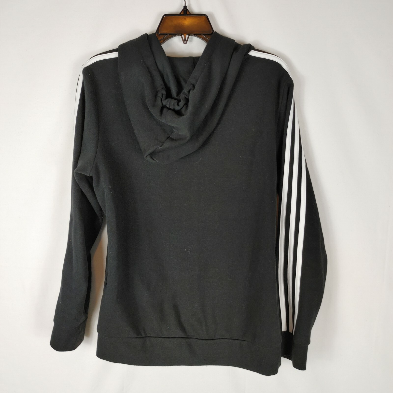 Adidas Size Medium Black And White Basic Hoodie 3… - image 5