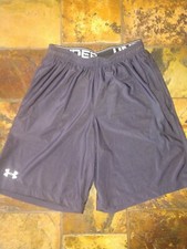 Under Armour Gym Shorts Mens Medium Black Loose w/Graphic Logo