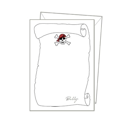  NOTIZPAPIER PIRAT personalisiert X14, Jungen A6 A5 A4 Schreibpapier uni liniert sn39