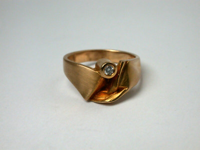 dezenter Ehinger Schwarz Ring mit Solitär Brillant Gold 750 18K