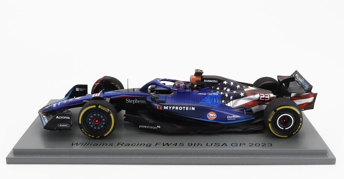 Model Car 1:43 Spark F1 Formula 1 Williams FW45 Albon USA Gp 2023
