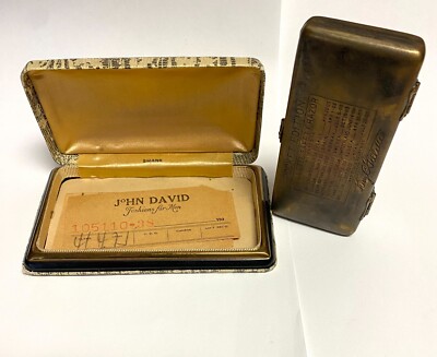 Vintage Gillette Pocket Edition Safety Razor Original Cases, John David Receipt