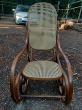 Thonet Vintage Art Deco Bentwood Cane Rocking Chair