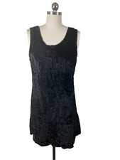Studio Wear VTG Y-2K Womens Dress Medium Black Velvet Sleeveless A-Line Evening
