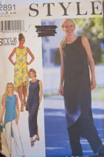 STYLE  VINTAGE Sewing Pattern #2891 Misses' DRESS, TOP, SKIRT & PANTS SZ 8-18 UC