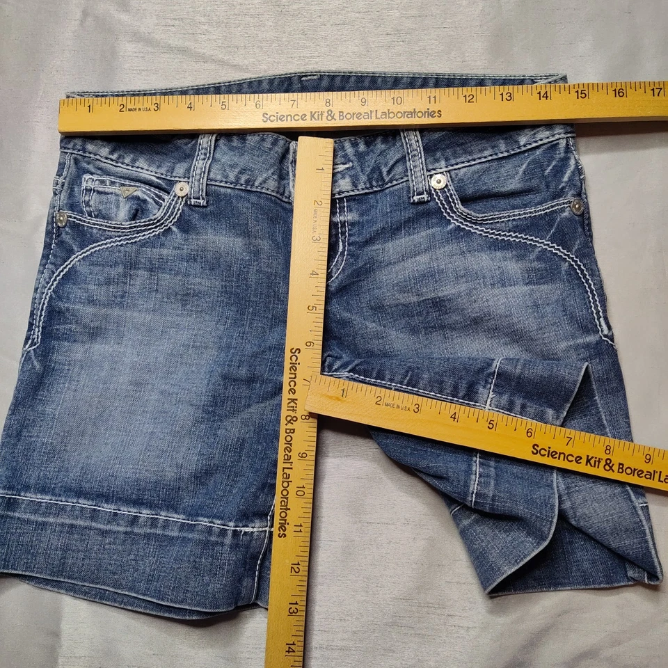 Pantalones Cortos GUESS JEANS Mujer Talla 26 Bolsillo con Solapa Elastizado Denim 7" Azul Jean Foto 3 de 4