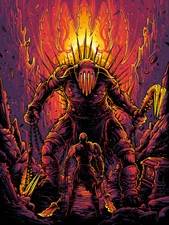 God of War 3 Dan Mumford 18x24 Signed Numbered x/50 Mondo