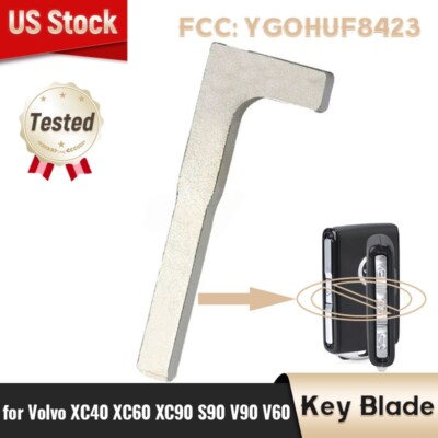 2pcs Smart Key Blade for Volvo XC40 XC60 XC90 S90 V90 YGOHUF8423 Key Blank Uncut