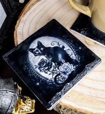 Ebros Witching Hour Feline Black Cat Roses Co...