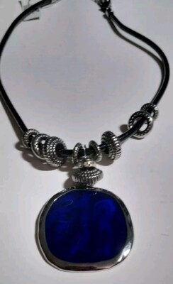 Blue Necklace Pendant - Midnight Sky - Silver Toned - Brand New With Tags