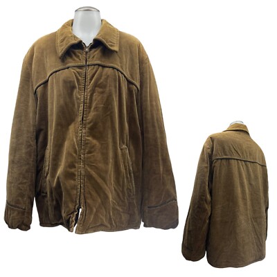 Vintage 70s SAMOSET Mens 48 Sherpa Lined Corduroy Jacket Zip Front