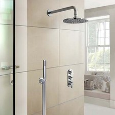 Thermostatic Concealed Shower Valve Shower Head Arm Shower Handset Chrome