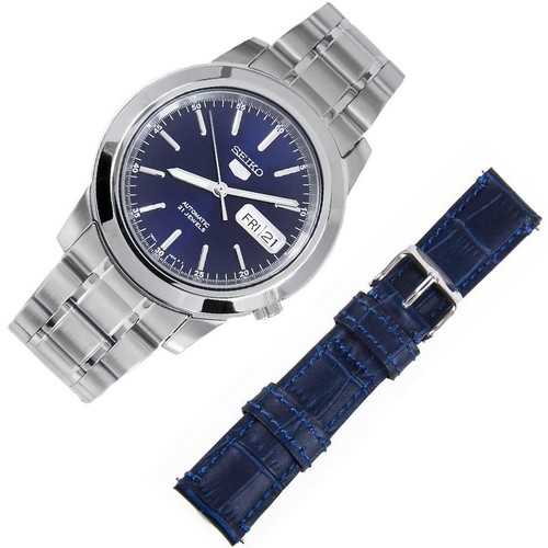 Seiko Blue Dial Stainless Steel Watch SNKE51 SNKE51K1 PROMO Leather Strap  Add On | eBay