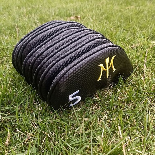 New Miura Gold White logo Golf Club Iron 3-9-PASX Headcover Black Carbon Magnet - Picture 17 of 27