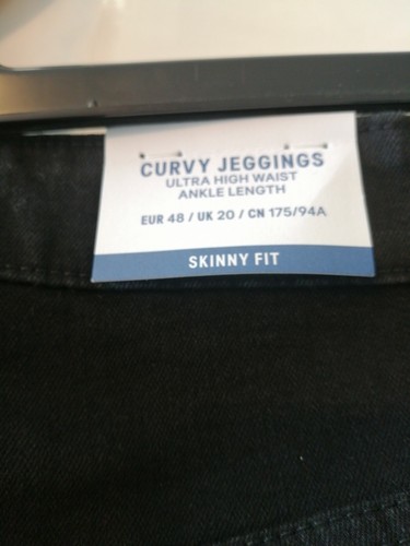 H&m Curvy Jegging Ultra High Waist Ankle Length Black Size 20 - Picture 5 of 6