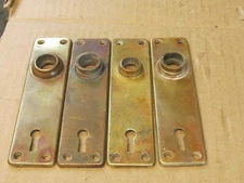 4 Vintage Solid Brass Face Plates w/ Key Hole 