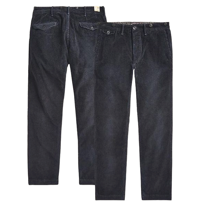 Ralph Lauren RRL Black Corduroy Slim Fit Officer's Chino Ralph Lauren RRL Black Corduroy Slim Fit Officer's Chino