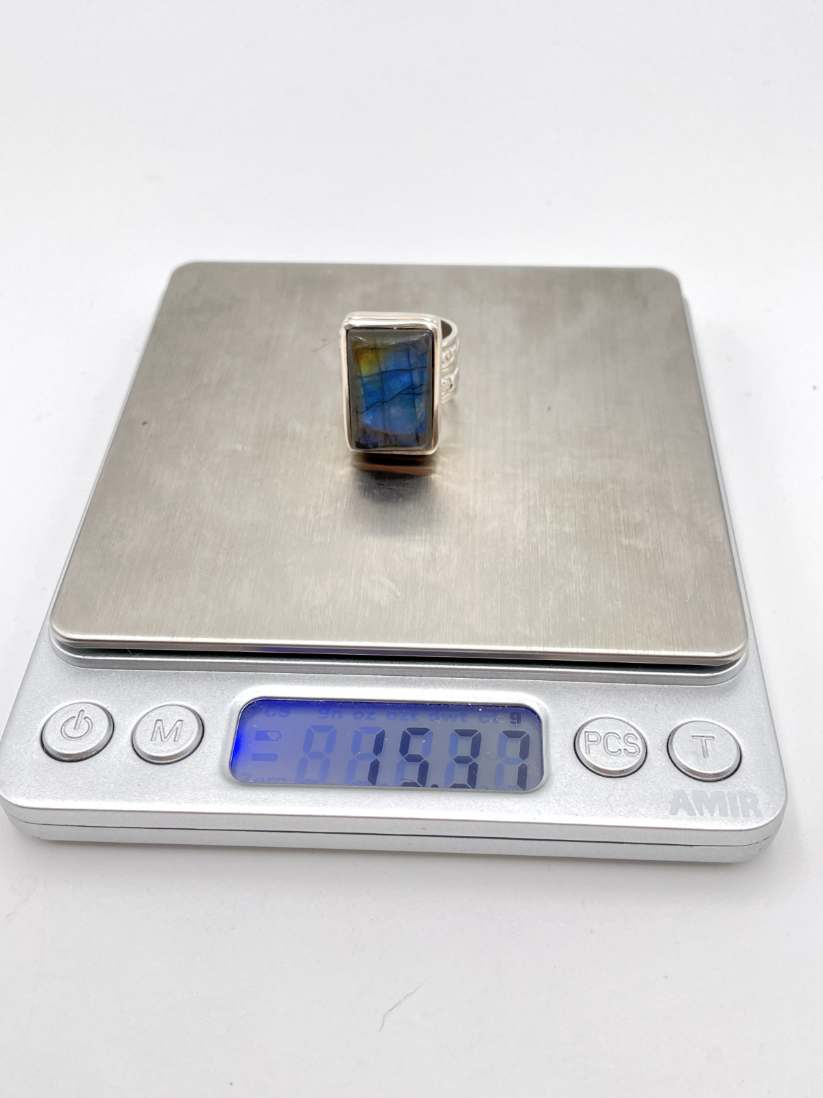 STERLING SILVER 925 TRANSLUCENT BLUE GEMSTONE BAN… - image 12