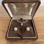 Mikimoto Pearl Earrings Necklace set Silver New from Japan w/case