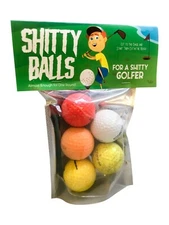  Sh*tty Balls for Sh*tty Golfers  - Funny Golf Gag Gift, Adult Stocking Stuffers